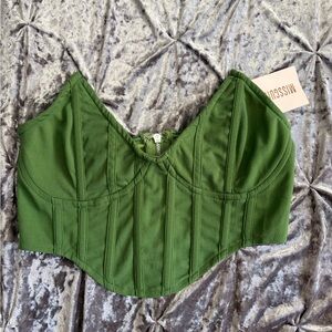NWT Missguided Green Corset Top